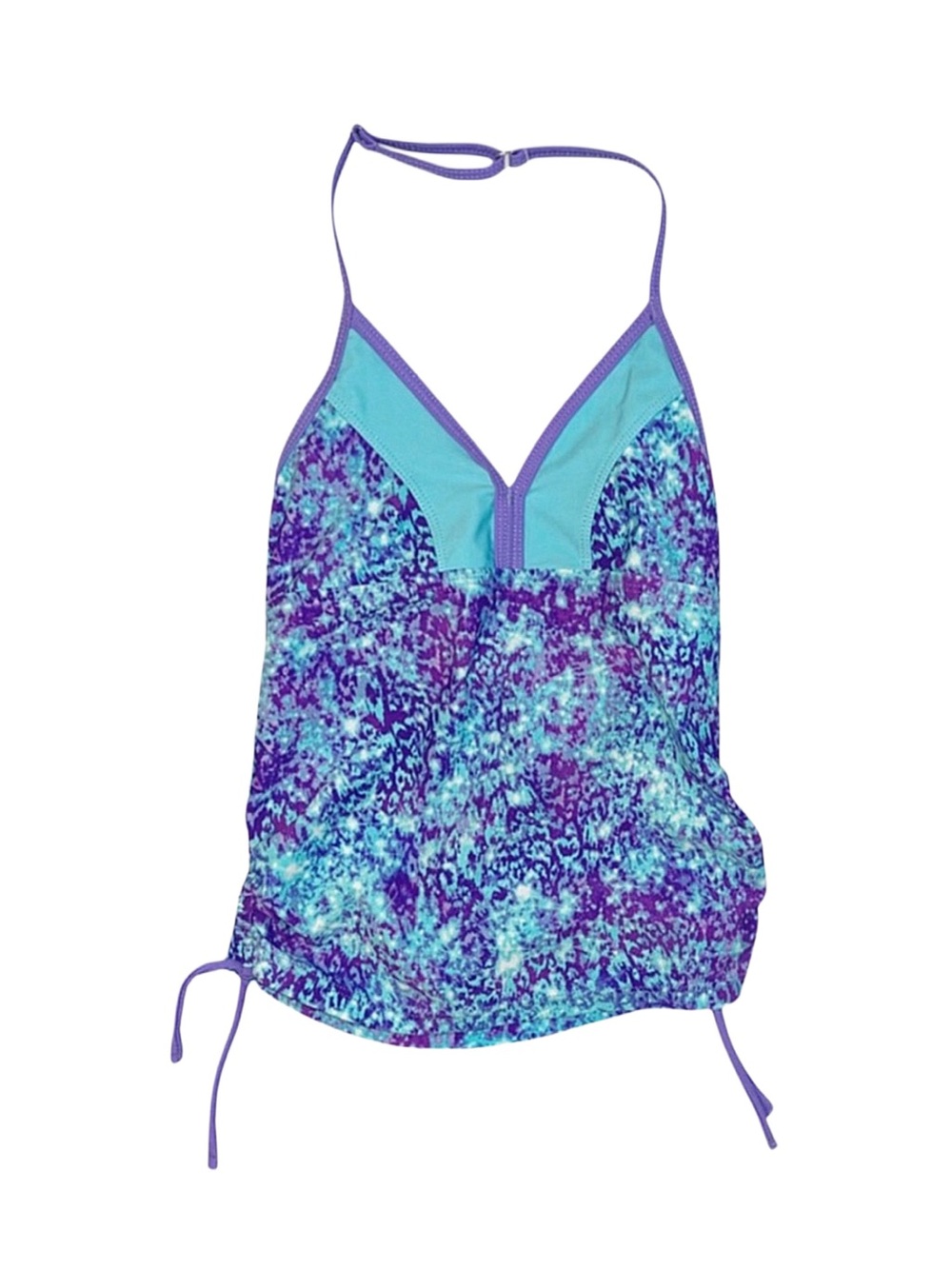 FREE COUNTRY Girl's Teal And Purple Swimsuit Top Size 10